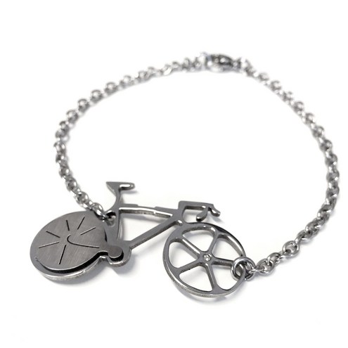 Stainless Steel Racing Bike with diamond and Rolo&#039; Chain 