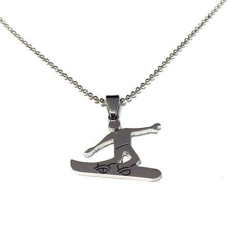 Stainless Steel Necklace Pendant Snowboard with chain