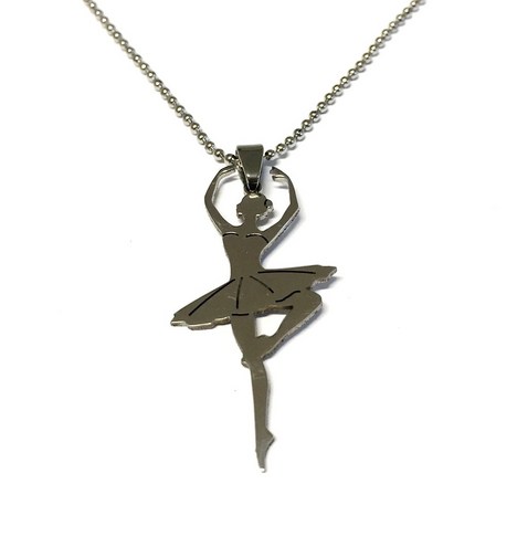 Stainless steel Dancer “ Passi di danza” Passe&#039; Necklace pendant with ball chain