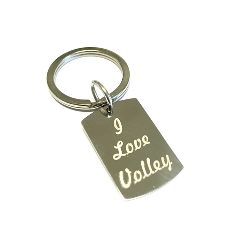 Stainless Steel Keyring I LOVE VOLLEY