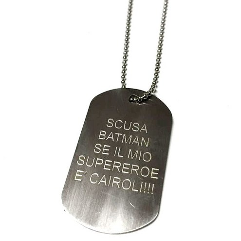 Necklace with Stainless Steel Plate Sorry Batman if My Superhero is Cairoli