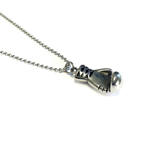 Stainless Steel Glove Boxer Pendant Necklace