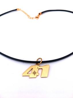 Stainless Steel Pendent Number 41 Aleix Espargaro' Gold Plated 18kt 