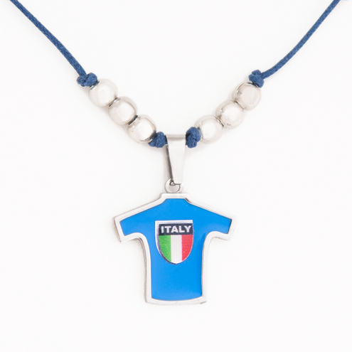 Stainless Steel Enamel Pendant Italy National Team Jersey with Shield