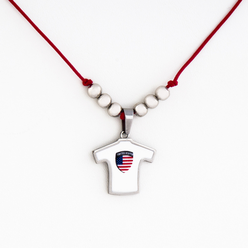 Stainless Steel Enamel Pendant United States of America Jersey with Shield