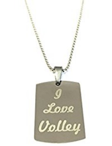 Stainless Steel Pendent I LOVE VOLLEY