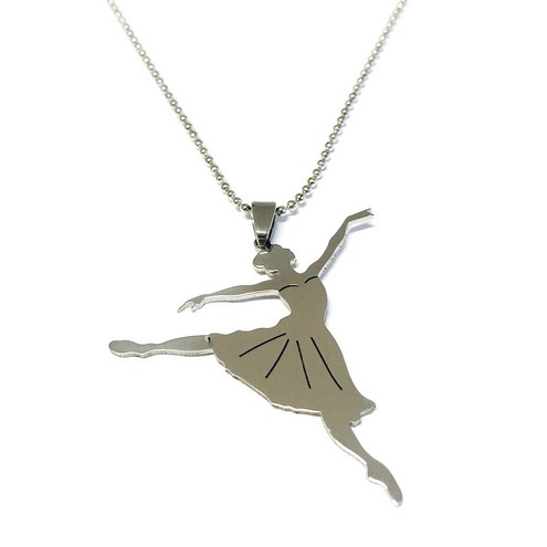 Stainless steel Dancer “ Passi di danza” Arabesque Necklace pendant with ball chain