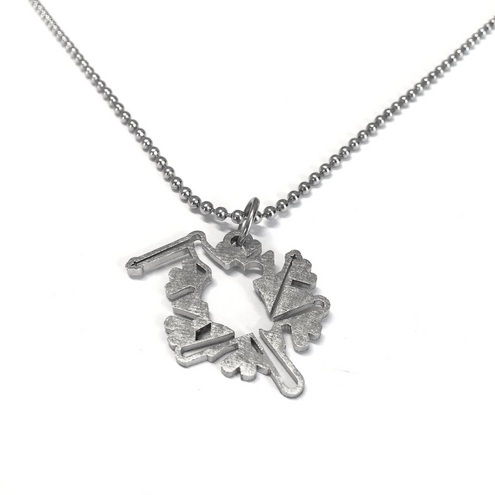 Stainless steel Pendent Snowflacke with skier
