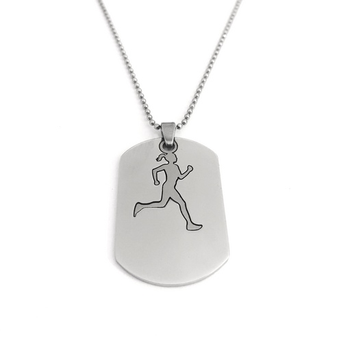 Stainless Steel Runner Girl Necklace with balls chain