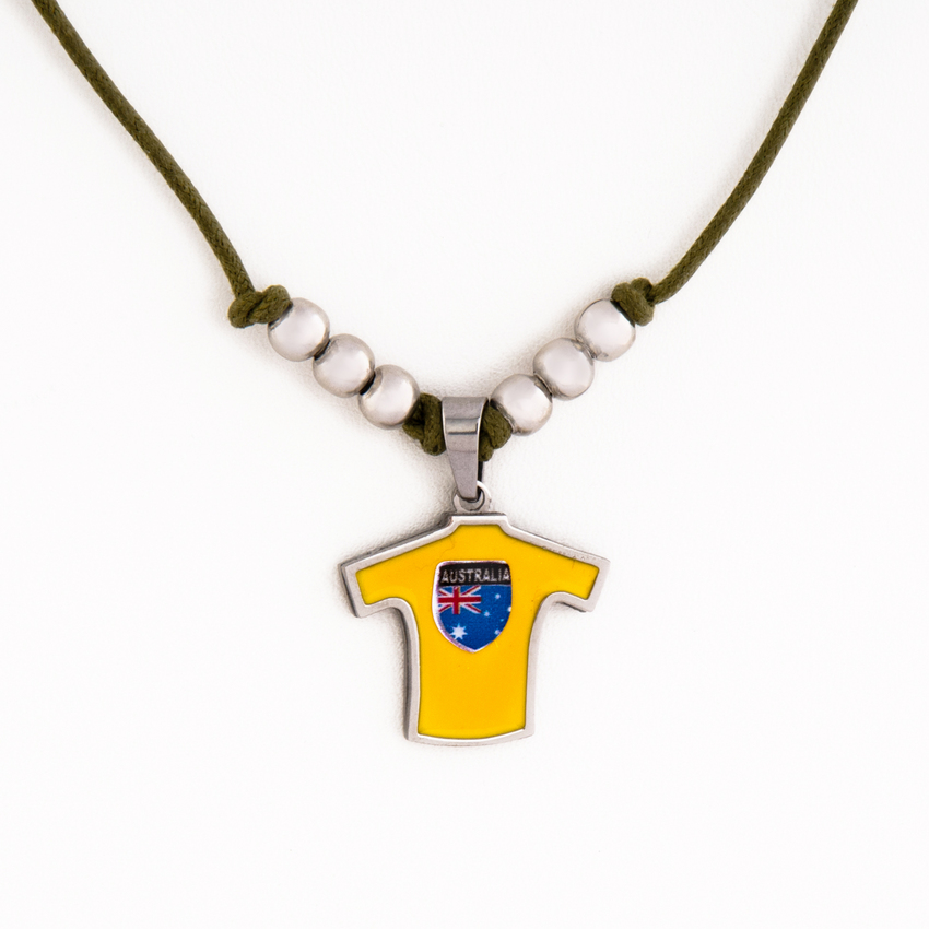 Stainless Steel Enamel Pendant Australia National Team Jersey with Shield  