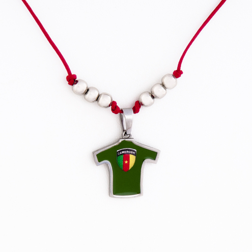 Stainless Steel Enamel Pendant Cameroon Jersey with Shield
