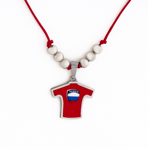 Stainless Steel Enamel Pendant Russia Jersey with Shield