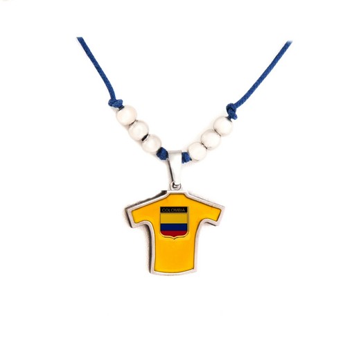 Stainless Steel Enamel Pendant Colombia Team Jersey with Shield