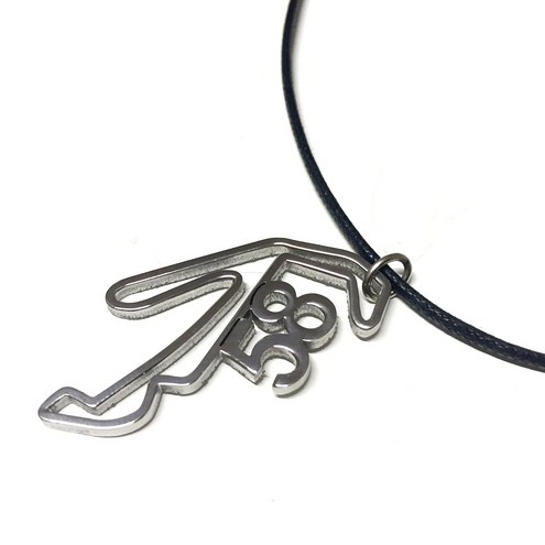 Stainless Steel Necklace Pendant Misano circuit with 58 Number