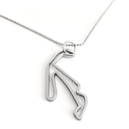 Misano circuit in stainless steel necklace pendent size 50mm.