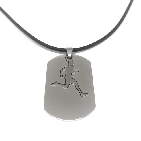 Stainless Steel Pendant Necklace Runner Man