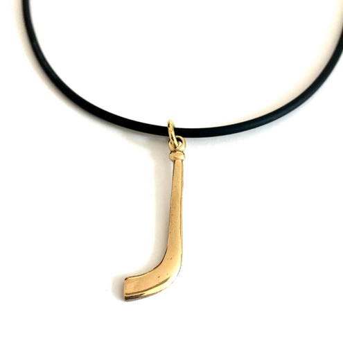 Pendant necklace Hockey stick in gold 18kt