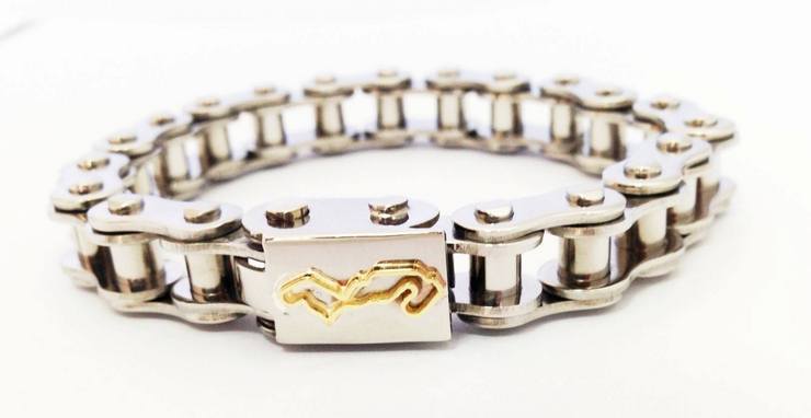 Stainless steel motorbike bracelet in moto chain with  Assen Circuit