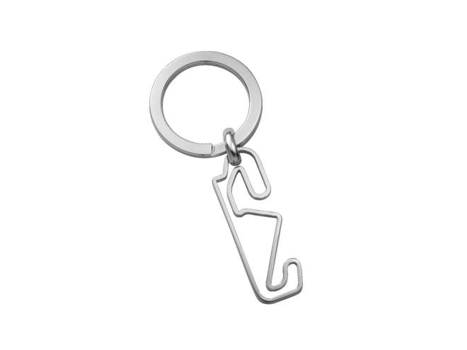 Stainless Steel keyring Catalunya circuit size 50mm.