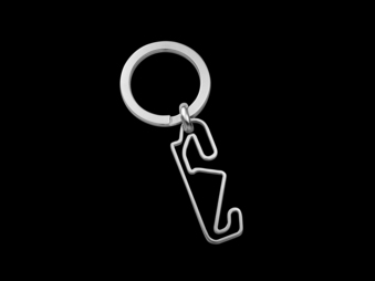 Porte-clés en acier Circuito Catalunya, taille 5 cm 