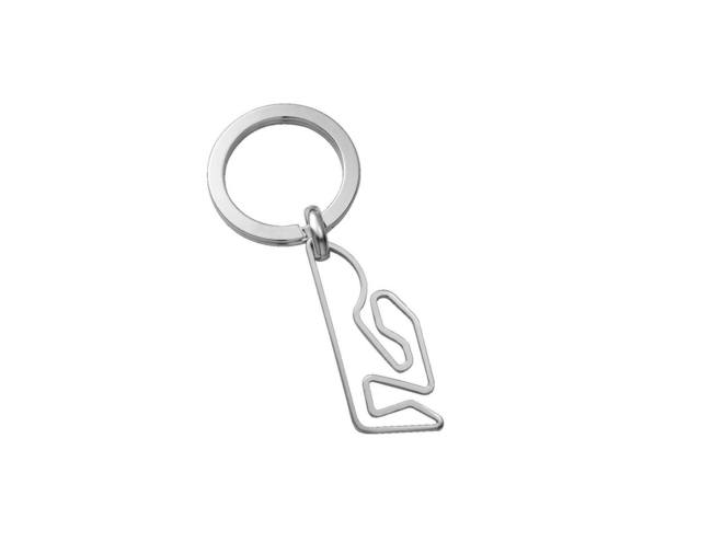 Stainless Steel keyring Valencia circuit size 50mm.