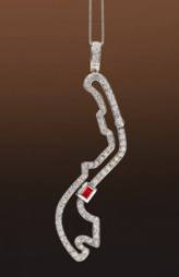 Pendent Montecarlo Circuit in gold 18kt with diamonds 