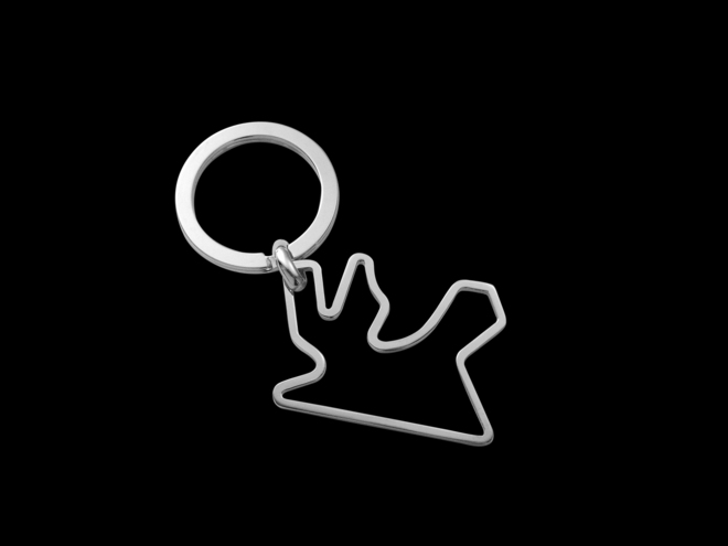 Stainless Steel Keyring Losail circuit size 50mm.