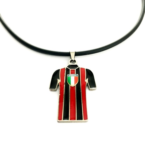 Red Black Jersey Pendant in stainless steel with Italy shield