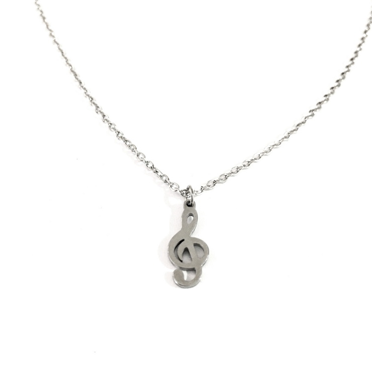 G clef pendant in stainless steel