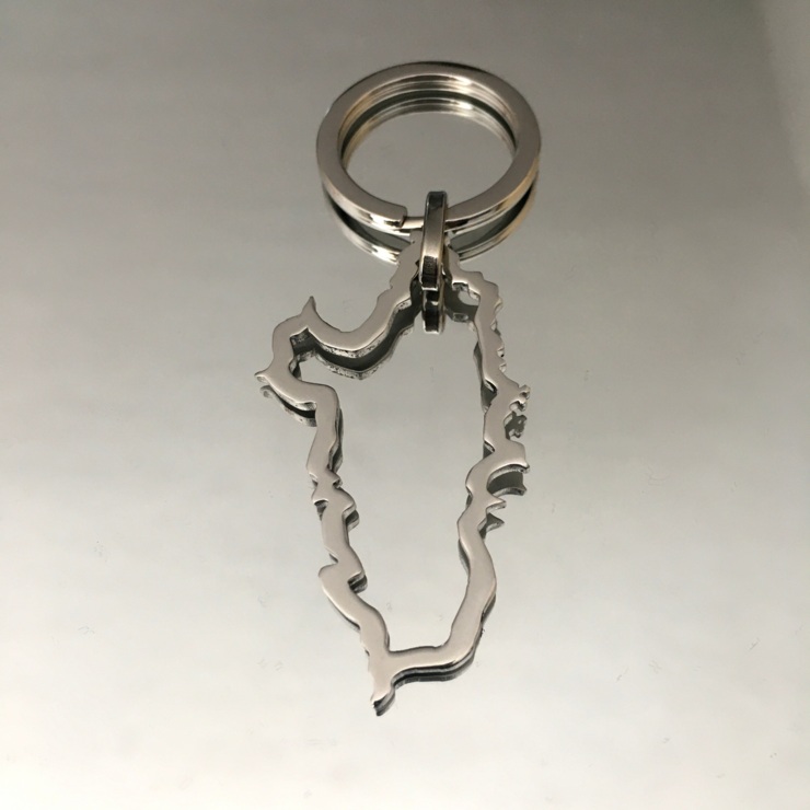 Silhouette Isola del Giglio key ring in stainless steel
