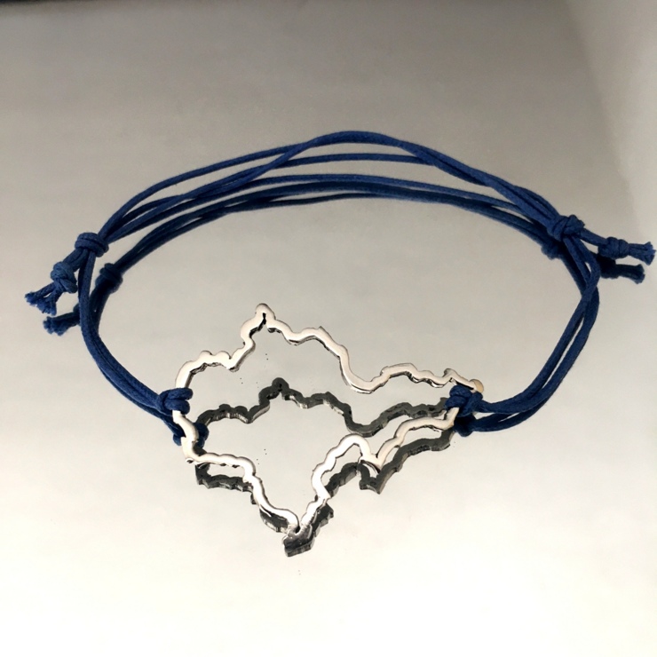 Piedmont Region Silhouette Bracelet in Stainless Steel