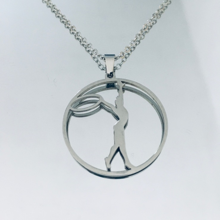Rhythmic gymnastics pendant with stainless steel hoop