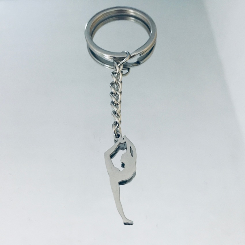 Rhythmic gymnastics key ring in stainless steel  