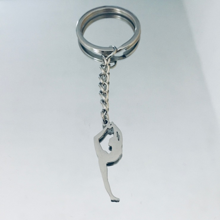 Rhythmic gymnastics key ring in stainless steel