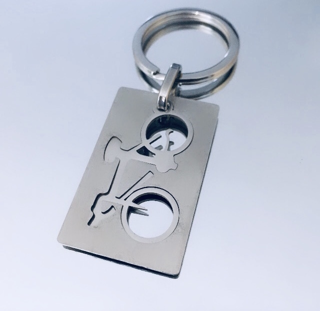Stainless Steel cycling keyring customizable