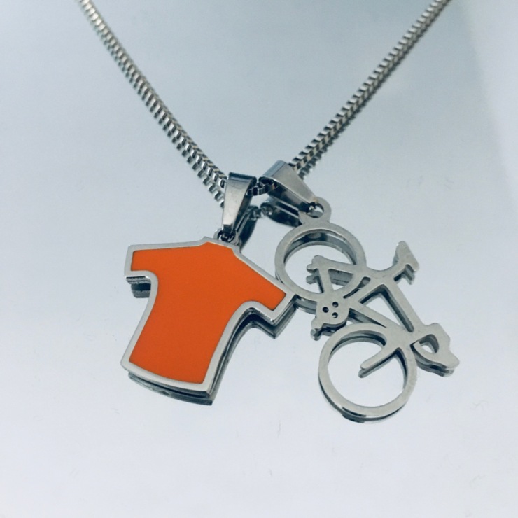 Stainless Steel Orange Jersey and racing bike