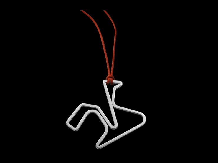 Jerez Circuit pendant in stainless steel 3 cm