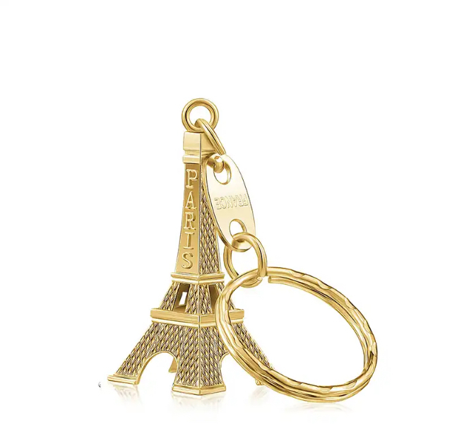 Gold-plated Tour Eiffel key ring