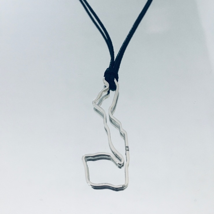 Stainless Steel Necklace pendent TT ASSEN 2005 vintage version with diamond start
