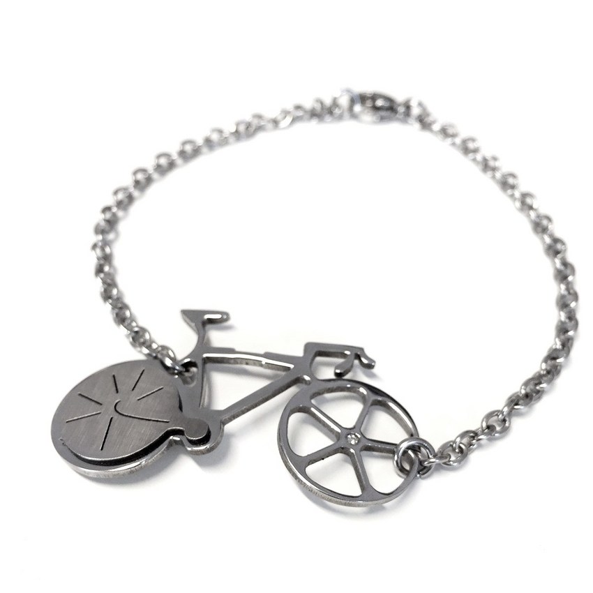 Stainless Steel Racing Bike with diamond and Rolo' Chain   