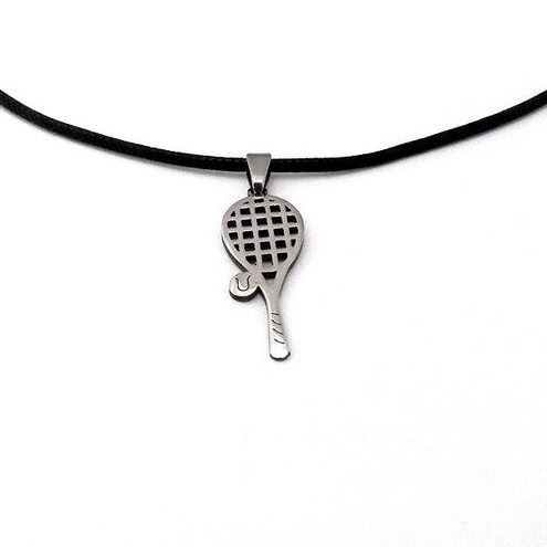 Stainless Steel Necklace Tennis Racket
