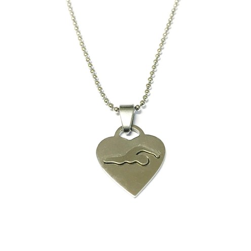 Stainless Steel Swimming necklace heart pendant