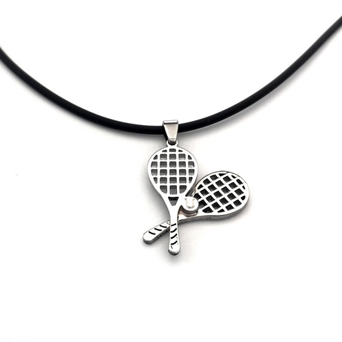 Stainless Steel Necklace Tennis Rackets