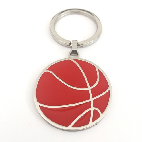 Porte-clés Basketball Basketball en acier et émail