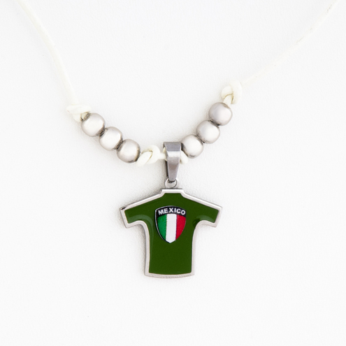 Colgante de camisa México en acero, esmalte y escudo