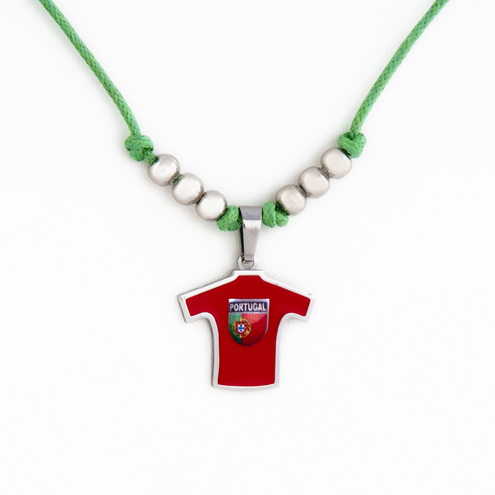 Stainless Steel Enamel Pendant Portugal Jersey with Shield