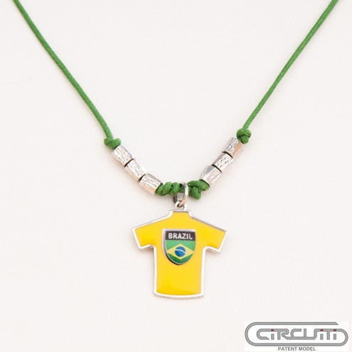 Colgante de camisa Brasil en plata 925