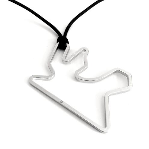 Stainless Steel pendent LOSAIL Circuit size 50 mm with diamond