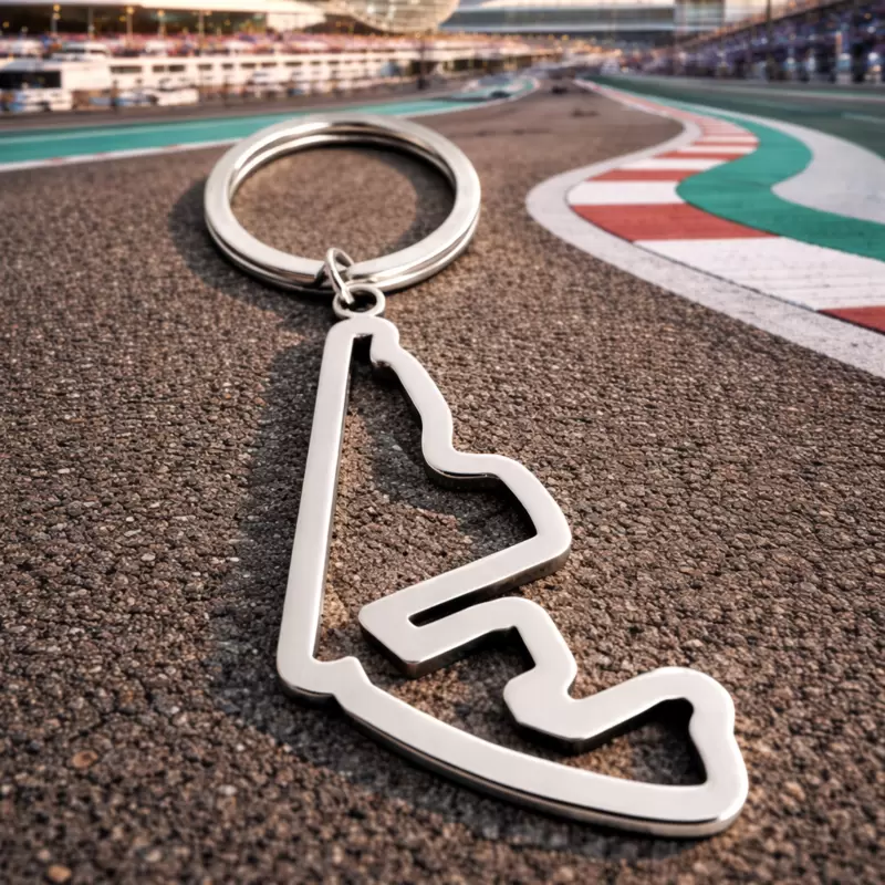 Porta-chaves do Circuito Yas Marina Abu Dhabi em a&ccedil;o