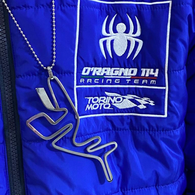 Collana personalizzabile stile “Rapper-Hip Hop” con circuito di Arco di Trento in acciaio